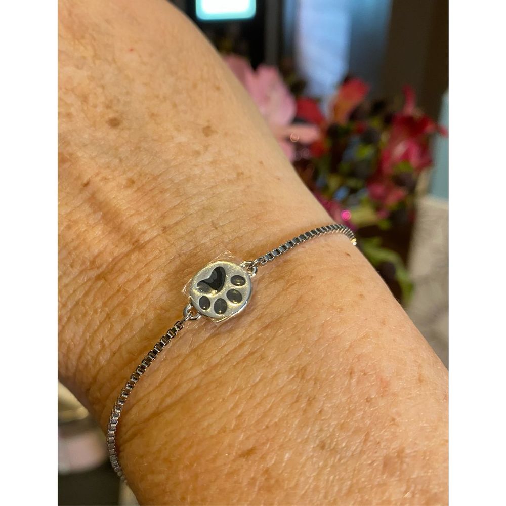🐶🐾 ANIMAL DOG LOVER PAWS BRACELET SILVER SLIDE Kids or Adult - Picture 2 of 6